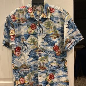 Men’s Vintage Bluewater Wear Hawaiian Shirt, Size Large